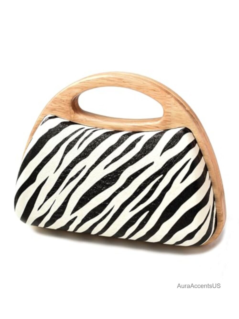 Zebra Print Clutch Evening Bag with Chain Retro Party Prom Handbag